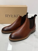 Sztyblety buty meskie zimowe brazowe skora licowa ocieplane rylko 42