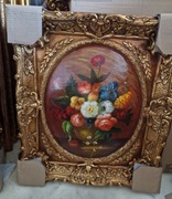 Duzy Obraz olejny w pieknej zlotej ramie.