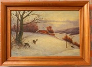 Daumer A. – Pejzaż zimowy z jeleniem