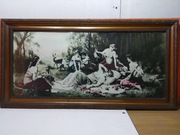 Nimfy w lesie - oleodruk w dębowej ramie.