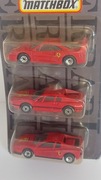 3X   FERRARI TESTAROSSA,308 GTB,F 40  MATCHBOX  MP-801