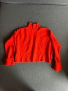 Sweter z golfem, Gina Tricot, oversize, czerwony