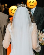 Welon biały klasyczny tiulowy 2m na grzebieniu