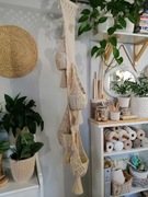 Makrama wiszą dwustronna na 4 doniczki kwietnik