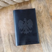 Etui na paszport z godłem z grawerem skórzane handmade
