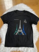 Wieża Eiffla Paris koszulka T-shirt męski czarny XL bawełna podkoszulka