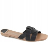 Czarne klapki boho eko skóra sandały r. 36-41