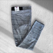Eleganckie spodnie pepitke kratkę czarno białe nowe XL 42 XXL 44 