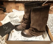 Botki kozaki Premium włoskie Metisse hand made italy  39/40 skóra zamsz