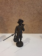 WĘDKARZ FIGURKA Z BRĄZU XIX WIEK 3o