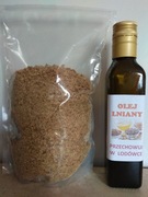 Olej lniany na zimno tłoczony- świeży + wytłoczki