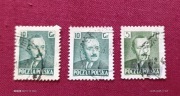 Stare znaczki pocztowe Polska 1950 rok Bolesław Bierut 3 sztuki 