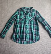 Koszula House w kratę butelkowa zieleń M