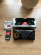 Rayban przeciwsloneczne czarne z butelkowymi szklami.