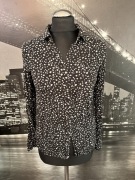 Czarna koszula w ciapki pull&bear M wiskoza długi rękaw biało czarna