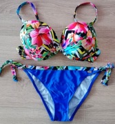 Nowy niebieski strój kąpielowy w kwiaty Self 