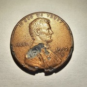 1 cent USA, Ameryka 1992 D