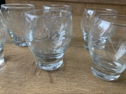 KIELISZKI LITERATKI SZKŁO SZLIFOWANE KOMPLET 6 SZT. VINTAGE PRL