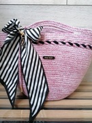 Torebka koszyk ze sznurka bawełnianego- RĘKODZIEŁO