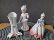 Figurki porcelanowe baletnica dama wazonik PRL dzwonek tancerka