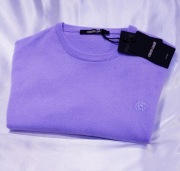 Roberto Cavalli sweter L/XL merino kaszmir Italy fiolet prada dolce gabbana