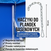 Haczyki do plandek basenowych z karabińczykiem – zestaw 10szt