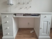 Używane meble z litego drewna - łóżko, biurko, szafa, stolik nocny