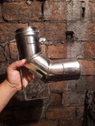 Kolano 1-ścienne Spiroflex z podstawką 80 mm nierd