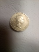 1 funt brytyjski 1985r.Elżbieta II odwrócony napis