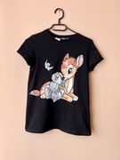 Damska bluzka koszulka t-shirt czarny Bambi XXS 32 FB Sister bawełna 