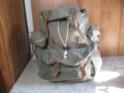 plecak płótno skóra stary PRL