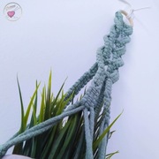 Makramowy kwietnik, kolor szałwia, długość ok.80cm