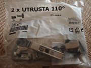 IKEA UTRUSTA Zawiasy z Amortyzatorem 110° CICHY DOMYK Zestaw 2 szt