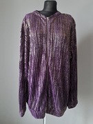 Piękna bluza/bluzka na zamek zizzi L 50/52 fioletowa srebrna