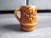 brązowa porcelana prl mini kufel