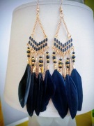 Kolczyki pióra boho vintage bohemia 