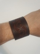 Bransoleta skórzana męska Bico Australia brąz skóra wołowa wzór tribal