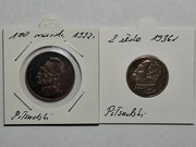 Monety kolekcjonerskie II RP 2zł.1936 Piłsudski,100 marek 1922 Piłsudski