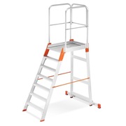 Drabina aluminiowa magazynowa mostek podest magazynowy 7 stopni 3,50m TUV