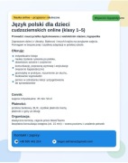 Język polski dla dzieci cudzoziemskich online (klasy 1–5)