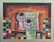 KAWA, olej, płyta, 2021, 60x80 cm plus rama