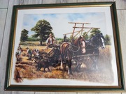 Duży obraz rolnicy przy żniwach