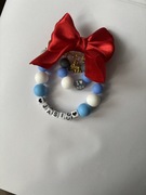 Broszka do wózka z czerwoną kokardką imię Jasiu