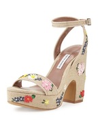 TABITHA SIMMONS sandały koturny espadryle kwiaty 