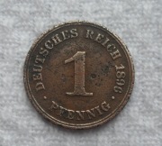 Niemcy Wilhelm II Hohenzollern 1 fenig pfennig 1896 A Berlin Prusy KM# 10