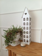 Drewniany domek dekoracyjny handmade - ręcznie robiony / lampion / prezent 