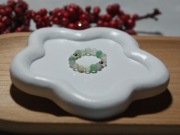 Pierścionek kryształ górski, amazonit, jadeit zielony, zielony apatytu