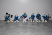 Smerf stare gumowe figurki Smerfy Peyo Schleich 6 szt W. GERMANY