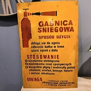 Tablica Ostrzegawcza z epoki PRL UNIKAT!!!  Duża  60 cm gruba blacha sup