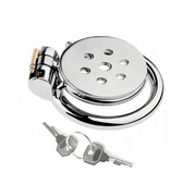 Mały  płaski stalowy pas cnoty Chastity klatka na penisa Oring 50mm
